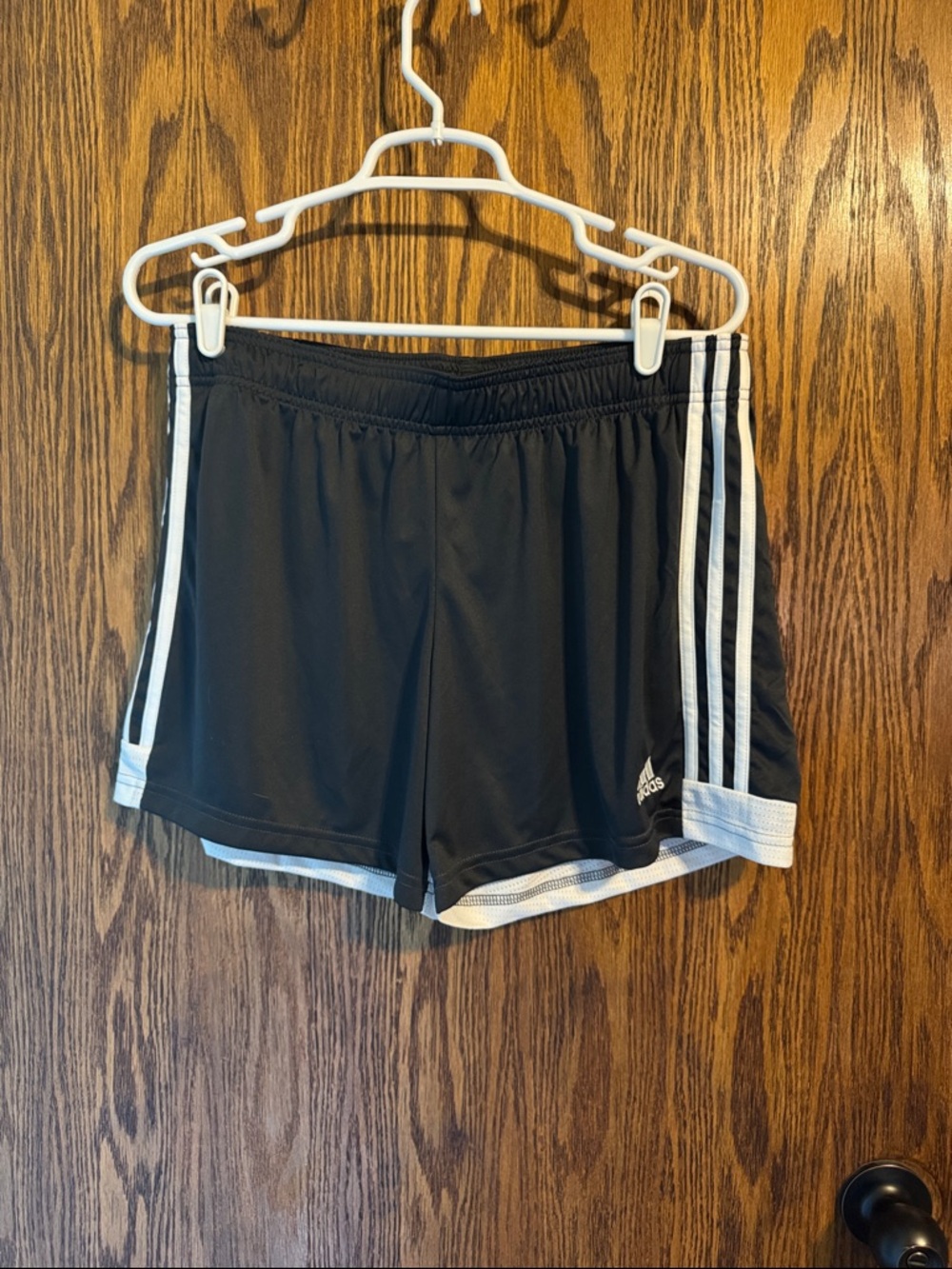 adidas charcoal Shorts with White Stripes